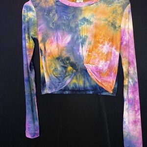 Tie-Dye Long Sleeve Women's crop Top